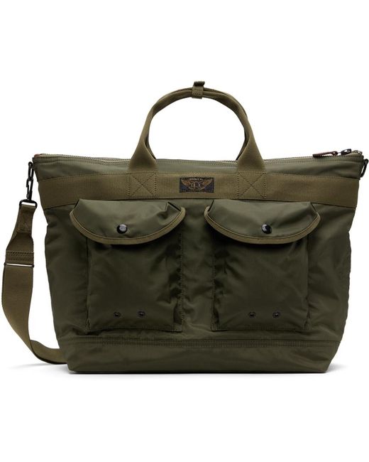 メンズ RRL ーン ナイロンキャンバス ユーティリティ メッセンジャー トートバッグ Black