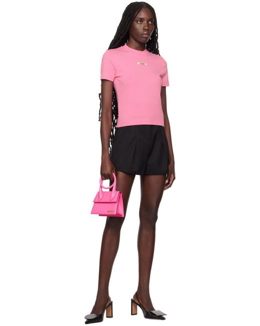 Jacquemus Pink Grosgrain Logo T-shirt