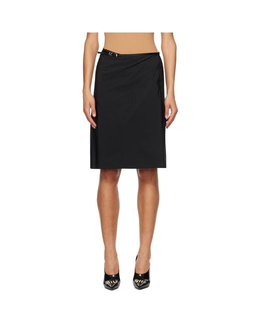 Givenchy Black Voyou Belt Midi Skirt