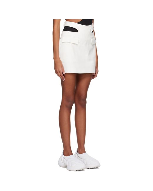 Dion Lee White Y Front Buckle Skirt