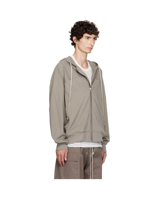 Rick Owens Gray Taupe Tower Windbreaker Hoodie for men