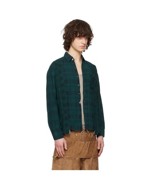 Needles Blue Flannel 7 Cuts Shirt for men