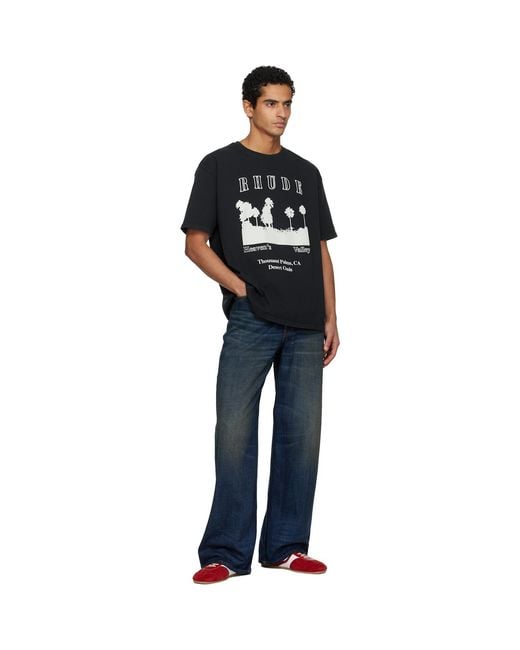 Rhude Black 'Thousand Palms' T-Shirt for men