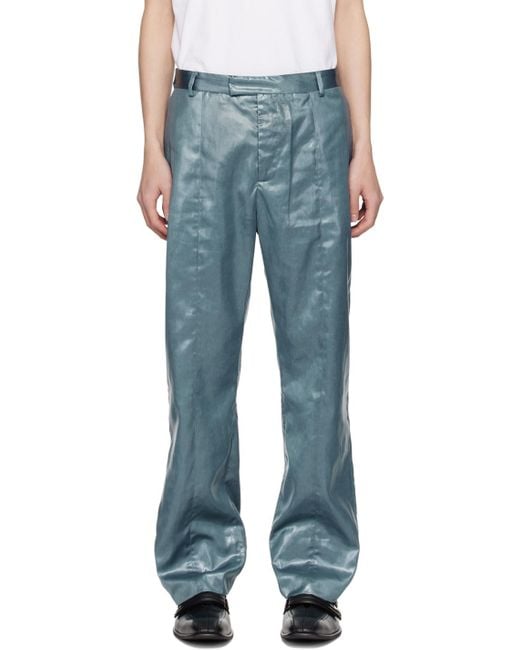 Martine Rose Blue Slim-Fit Trousers for men