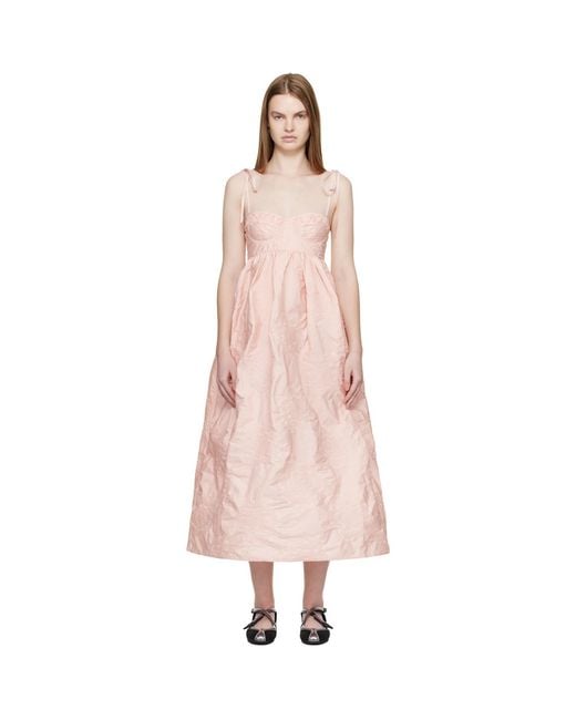 CECILIE BAHNSEN Pink Cbalena Midi Dress