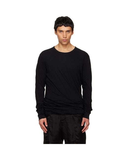 Rick Owens Black Temple Jumbo Double Ls T-shirt for men