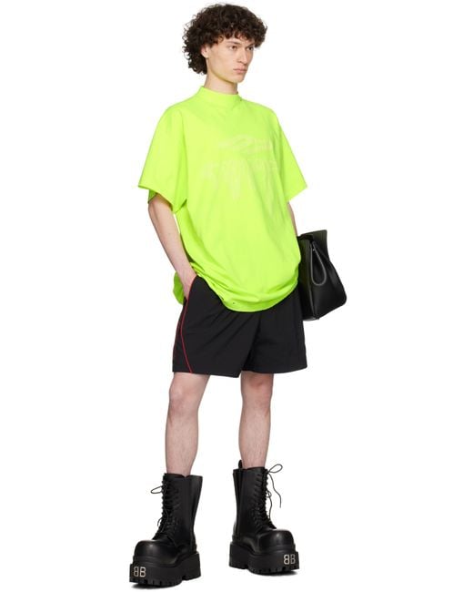 Balenciaga Green 3B Liquefied Oversized T-Shirt for men