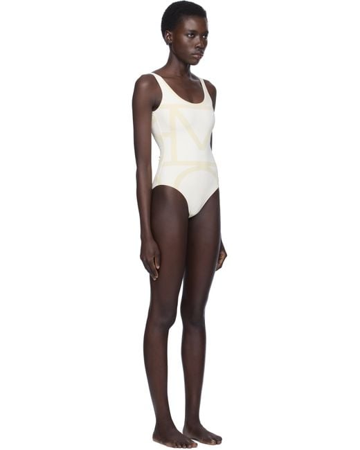 Totême  Black Monogram Swimsuit