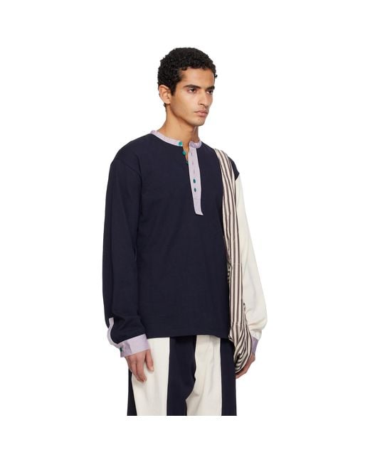 SC103 Blue Ssense Exclusive & Off- Guardian Henley for men