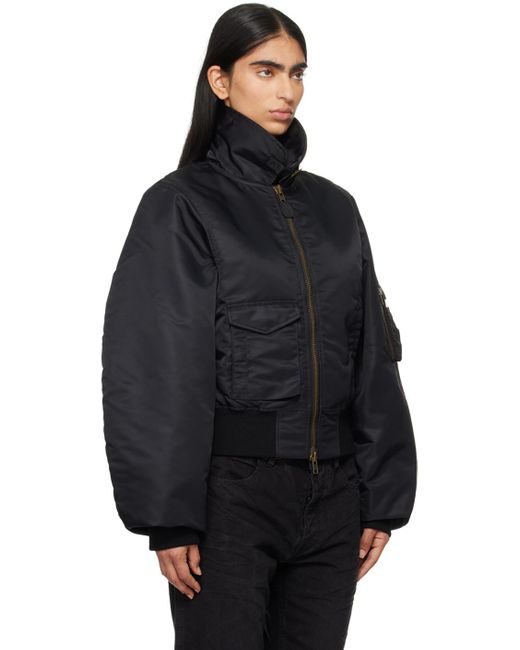 Martine Rose Shrunken Bomber Jacket in Blue | Lyst UK