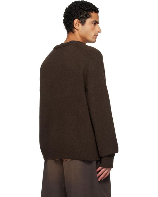 Acne Black Wool V-Neck Sweater for men