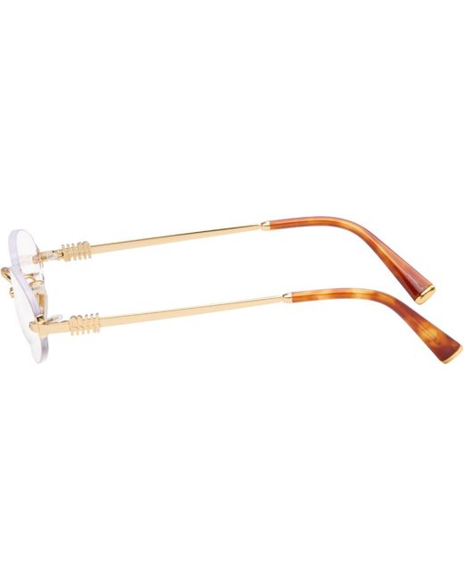 Miu Miu Metallic Rimless Glasses