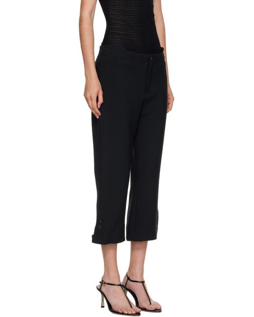 Victoria Beckham Black Tab Detail Cropped Trousers