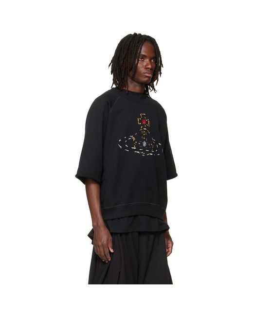 Vivienne Westwood Black Short Sleeve Raglan Sweatshirt for men