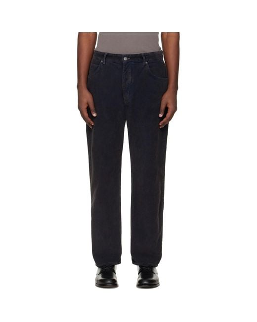 Studio Nicholson Black Woodstock Corduroy Trousers for men