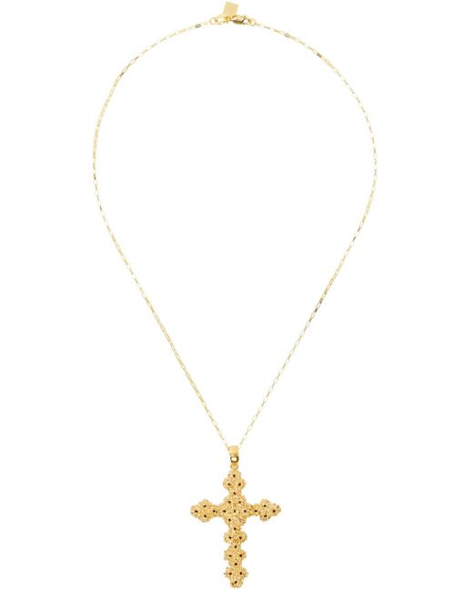 Veneda Carter White Vc021 Ruby Cross Pendant Necklace