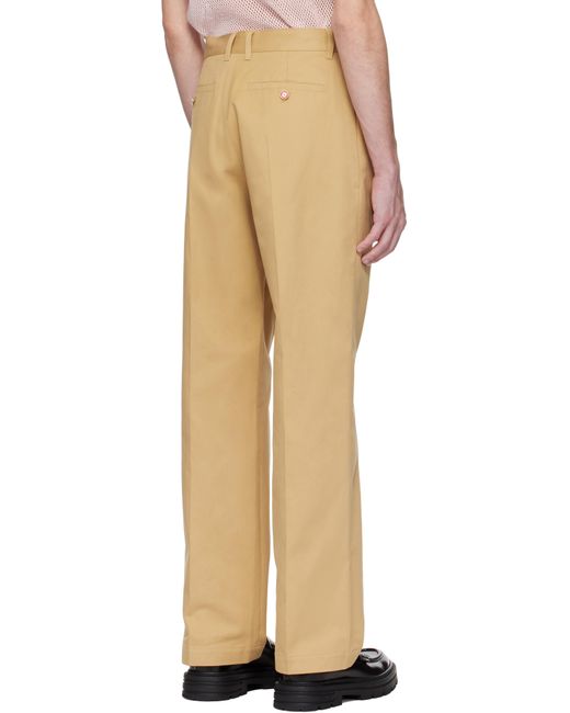 Casablanca Natural Tan Cotton Chino Trousers for men