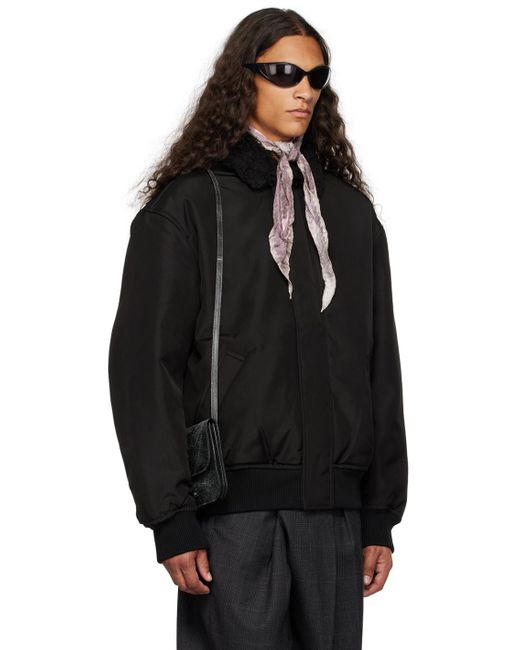 Acne Black Zip Bomber Jacket for men