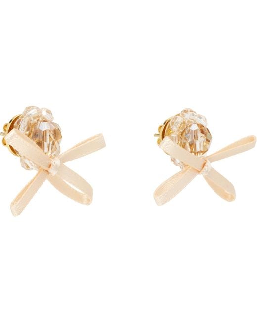 Simone Rocha Black Petite Bow Daisy Stud Earrings