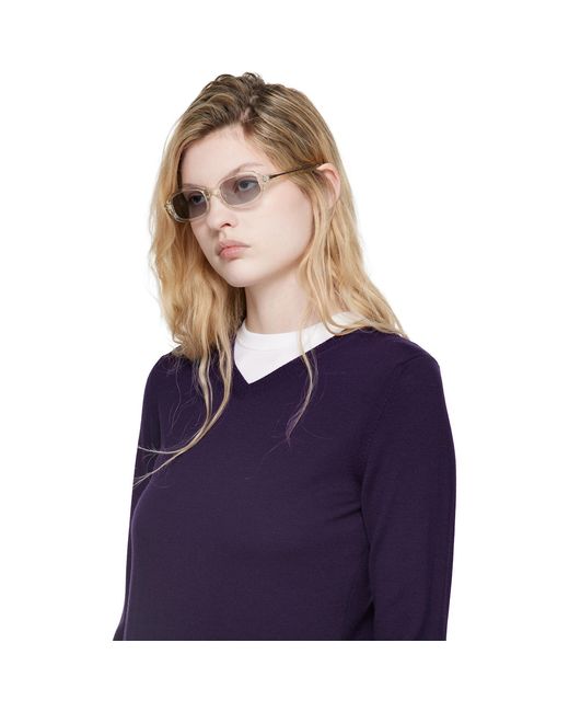 Prada Blue Transparent Iconic Metal Plaque Sunglasses