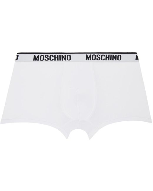 Ensemble de deux boxers blancs Moschino pour homme en coloris Black