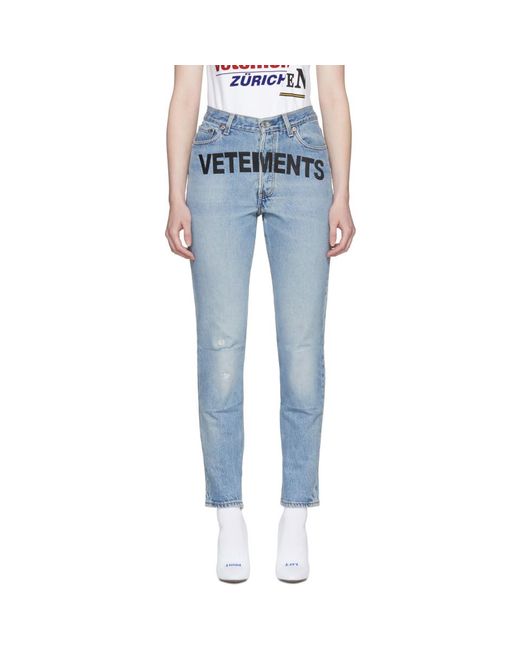 Vetements Blue Levis Edition Logo Jeans