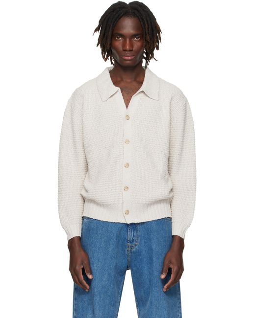 Commas Black Off- Textured Knit Cardigan for men