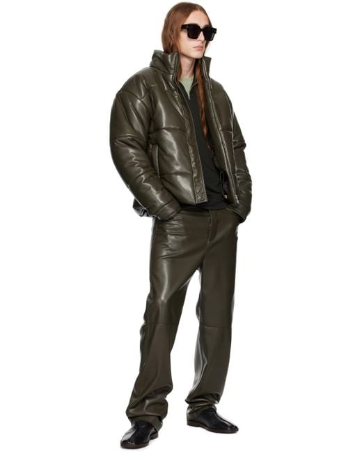 Nanushka Black Gray Marron Vegan Leather Jacket for men