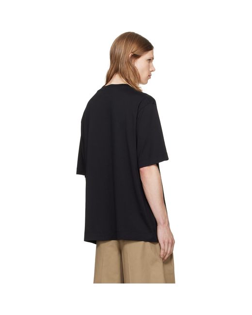 Simone Rocha Black Ruffle Rosette Boxy T-Shirt for men