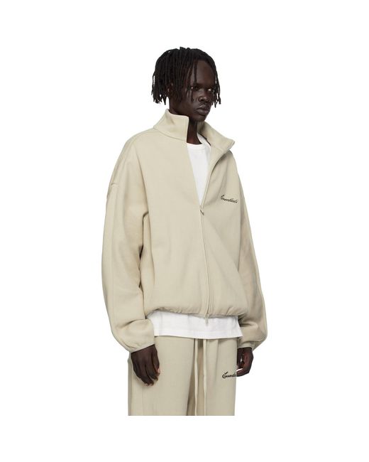 Fear Of God Natural Taupe Modern Fit Fleece Track Jacket for men
