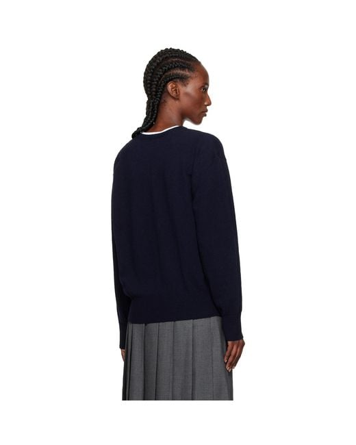 NOTHING WRITTEN Blue Puno V-Neck Pullover Sweater