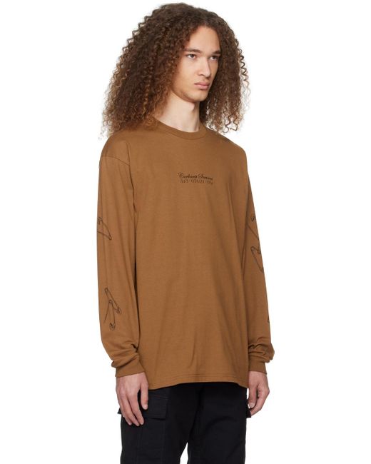 Carhartt Multicolor Brown Safety Pin Long Sleeve T-shirt for men