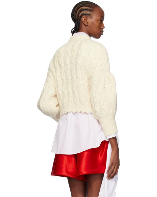Simone Rocha Red Off-white Ribbon Sweater
