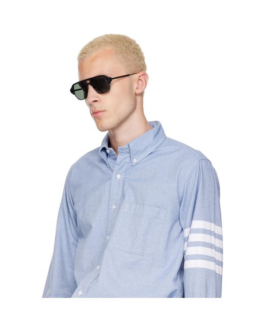 Thom Browne Gray Acetate & Titanium Aviator Pilot Sunglasses for men