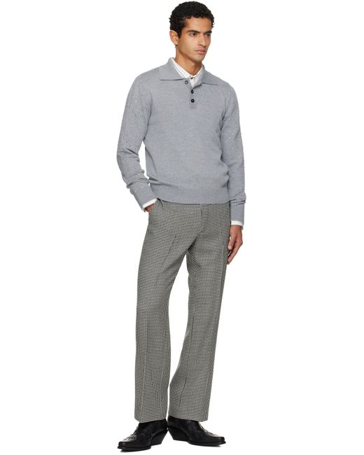 Ernest W. Baker Black Loose Fit Flare Trousers for men