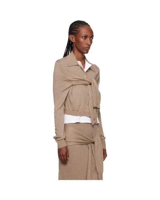 MARINE SERRE Multicolor Hybrid Knit Wrapped Cardigan