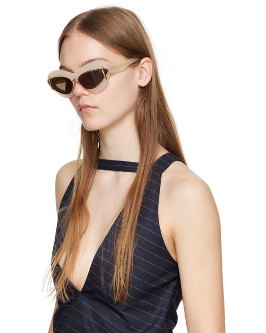 Loewe Black Off-white & Gold Double Frame Sunglasses