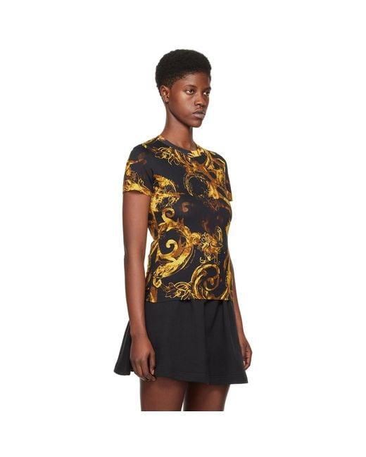 Versace Jeans Couture Black Watercolor Couture T-shirt