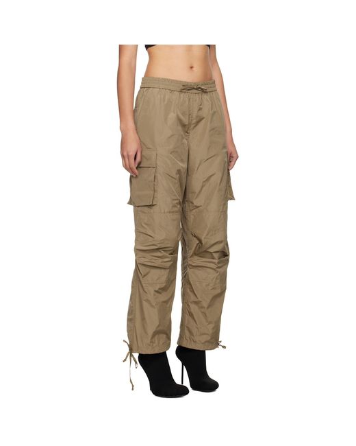 MSGM Natural Khaki Drawstring Cargo Pants