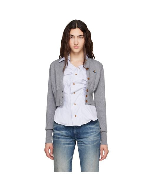 Vivienne Westwood Gray Bea Cropped Cardigan