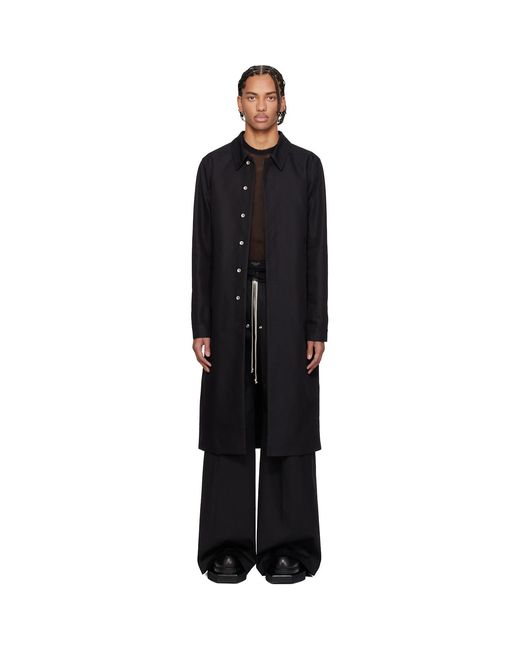 Rick Owens Black Temple Brad Coat for men