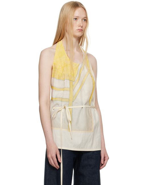 Haut De Style Tablier Blanc Cassé Et Jaune Lemaire en coloris Multicolor