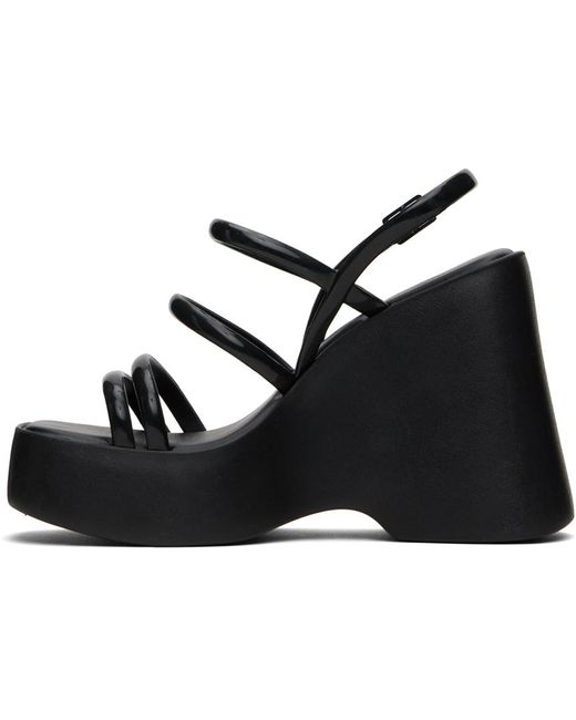 Sandales à talon compensé jessie noires à plateforme Melissa en coloris Black