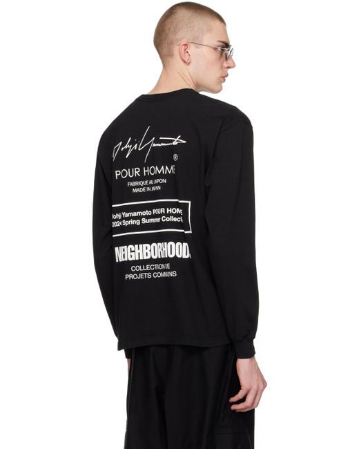 Yohji Yamamoto Black Neighborhood Edition Long Sleeve T-shirt for men