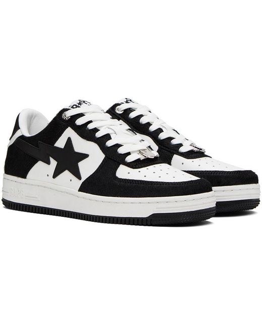 A Bathing Ape & White Sta #1 Sneakers in Black | Lyst