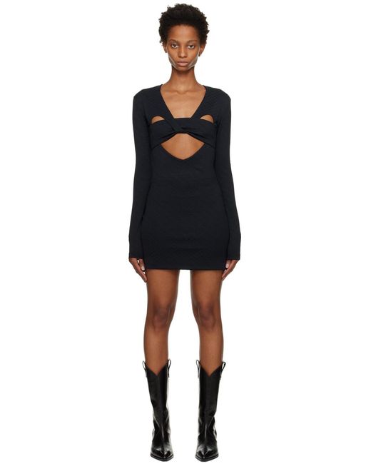 Robe courte noire à monogrammes Ambush en coloris Black