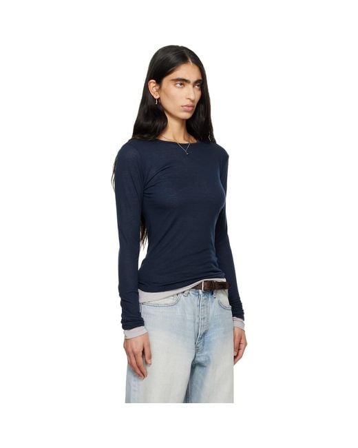 TONYWACK Blue Layered Long Sleeve T-Shirt