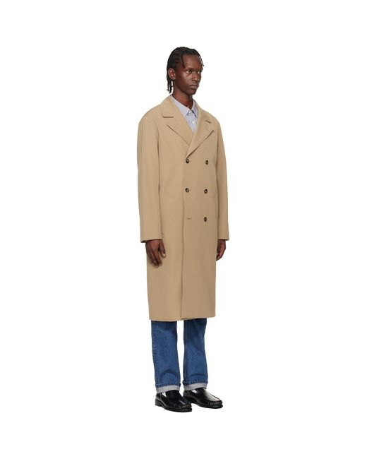 A.P.C. Black Croisé Coat for men