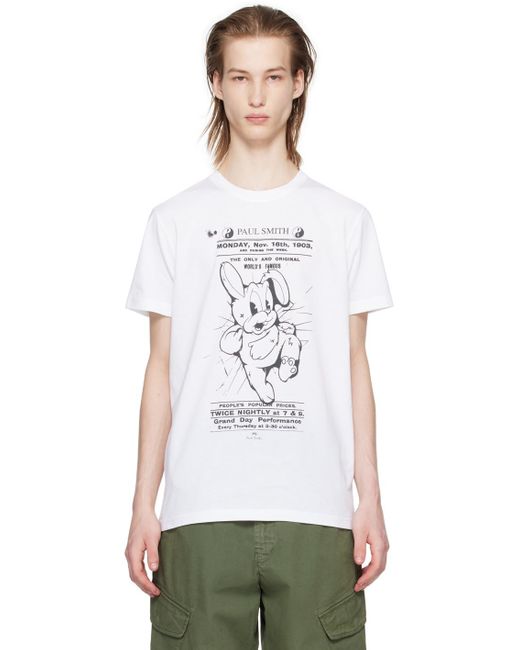 PS by Paul Smith White Graphic T-shirt for men