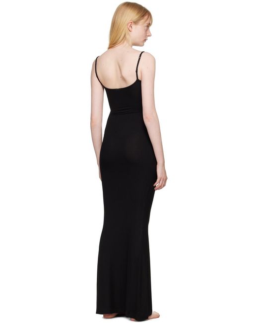 Skims Black Soft Lounge Long Slip Maxi Dress